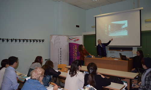 20151016意大利罗马大学孔子学院举办文影戏系列讲座之戏剧篇《幕后》图1