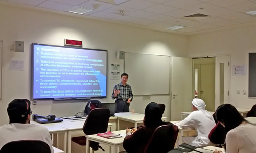 20150930阿联酋扎耶德大学孔子学院举办专业写作系列讲座第二讲活动图1