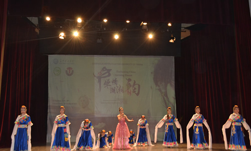 20151024巡演团在阿尔巴尼亚地拉那大学孔子学院演出圆满结束活动图1